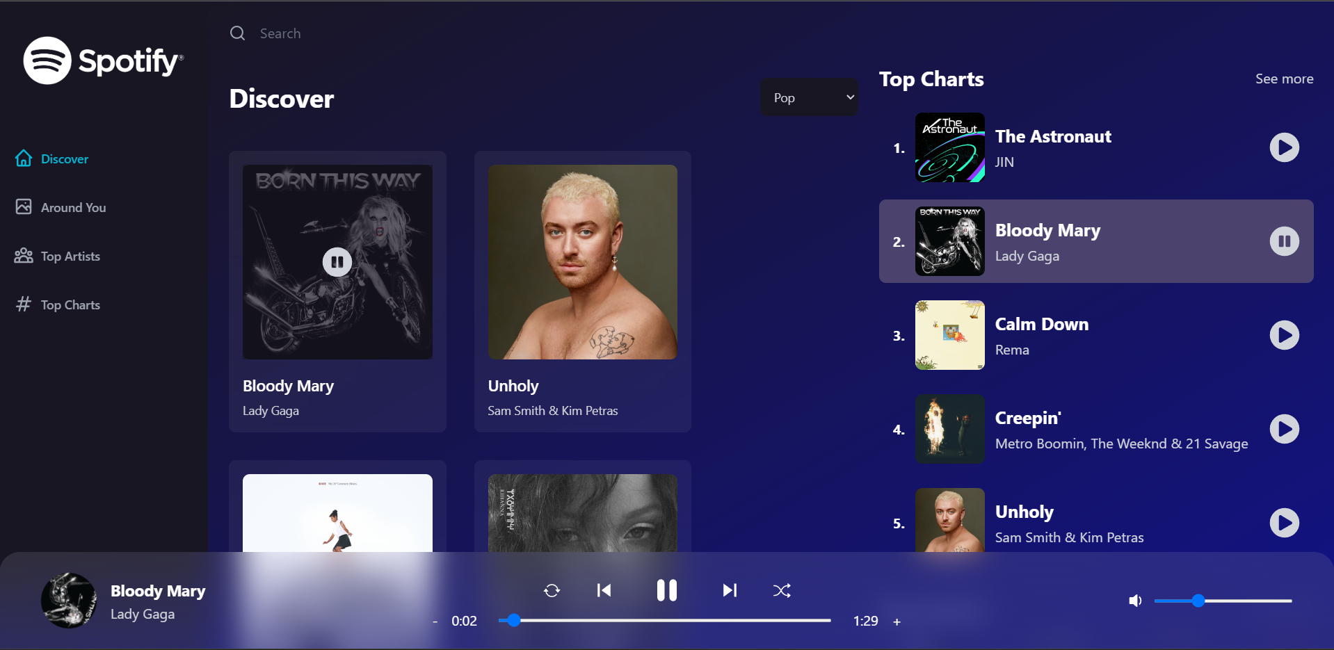 Spotify Inspired Music Player - Using React.js And Redux Toolkit